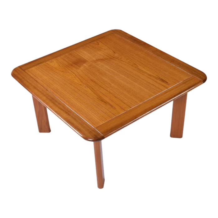 solid teak danish modern square coffee table or large side table refinished 2249