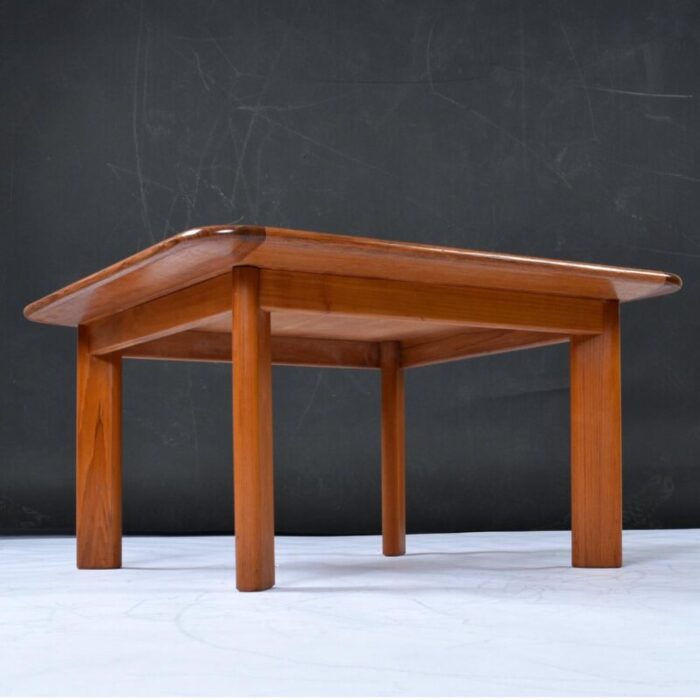 solid teak danish modern square coffee table or large side table refinished 6833