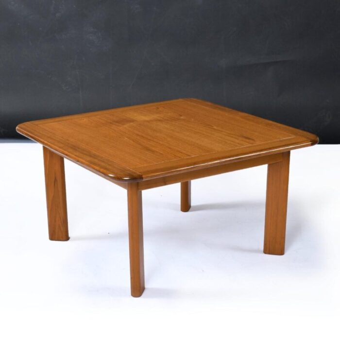 solid teak danish modern square coffee table or large side table refinished 6951