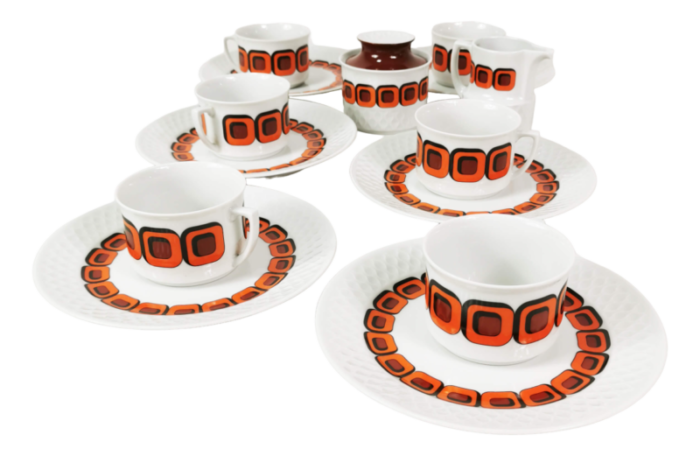 space age coffee and tea set from schirnding germany 1970s set of 15 0303