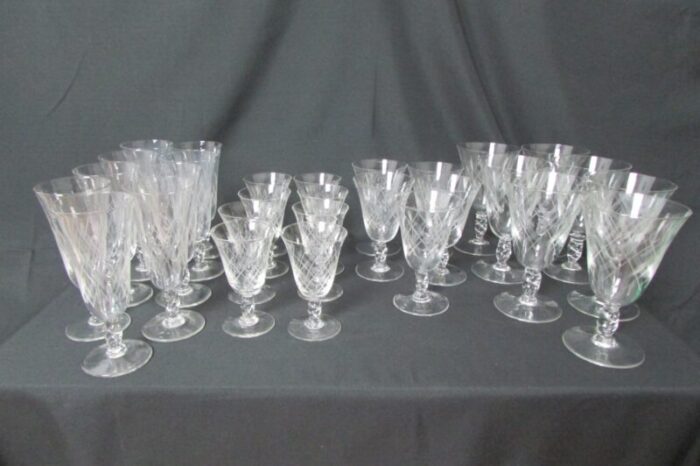 stemmed glasses with flared shape 1960s set of 29 1