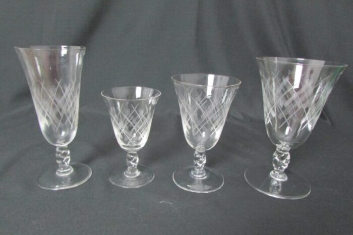 stemmed glasses with flared shape 1960s set of 29 2