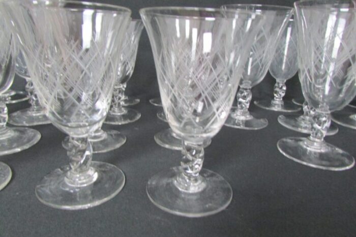 stemmed glasses with flared shape 1960s set of 29 3