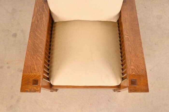 stickley mission oak arts and crafts reclining morris lounge chair 4973