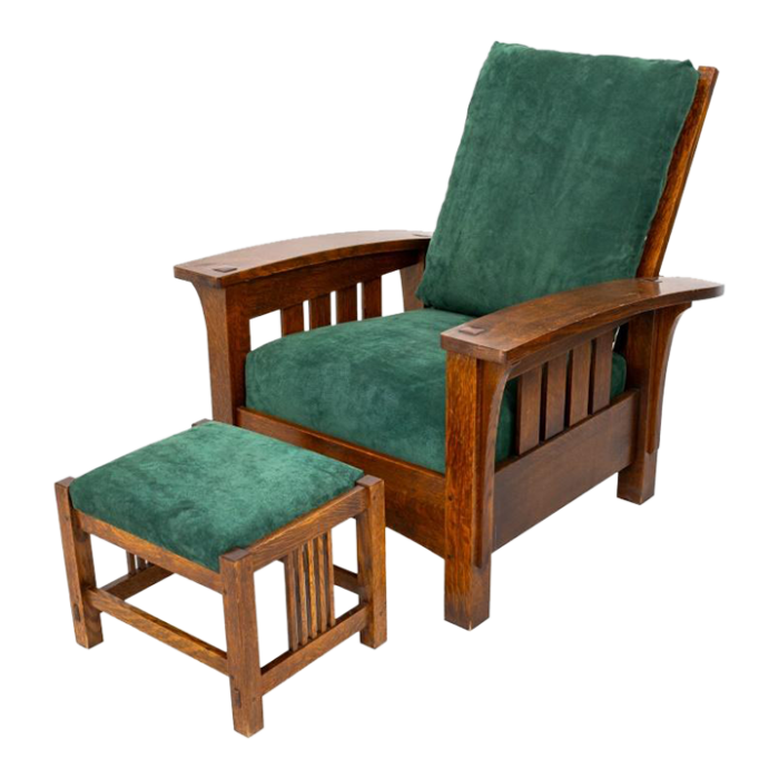 stickley morris reclining lounge chair and ottoman 2235