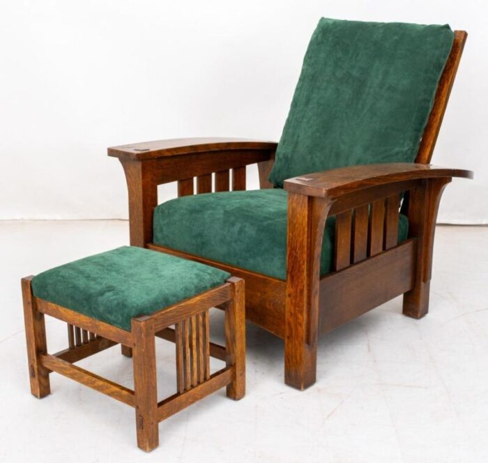 stickley morris reclining lounge chair and ottoman 4621