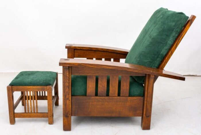 stickley morris reclining lounge chair and ottoman 4773