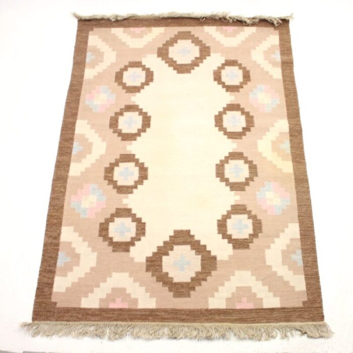 swedish flatweave roelakan rug 1950s 3