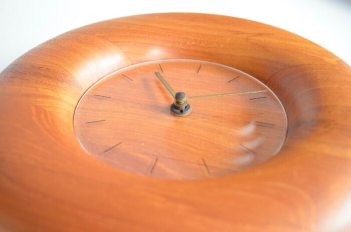 teak clock from bestform 1970s 4597