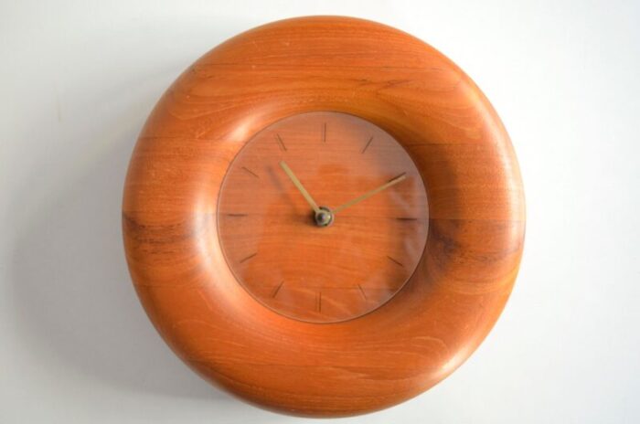 teak clock from bestform 1970s 5063