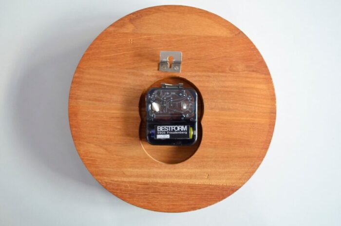 teak clock from bestform 1970s 7441