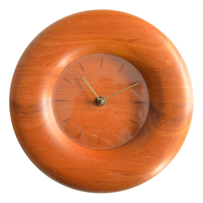 teak clock from bestform 1970s 9704