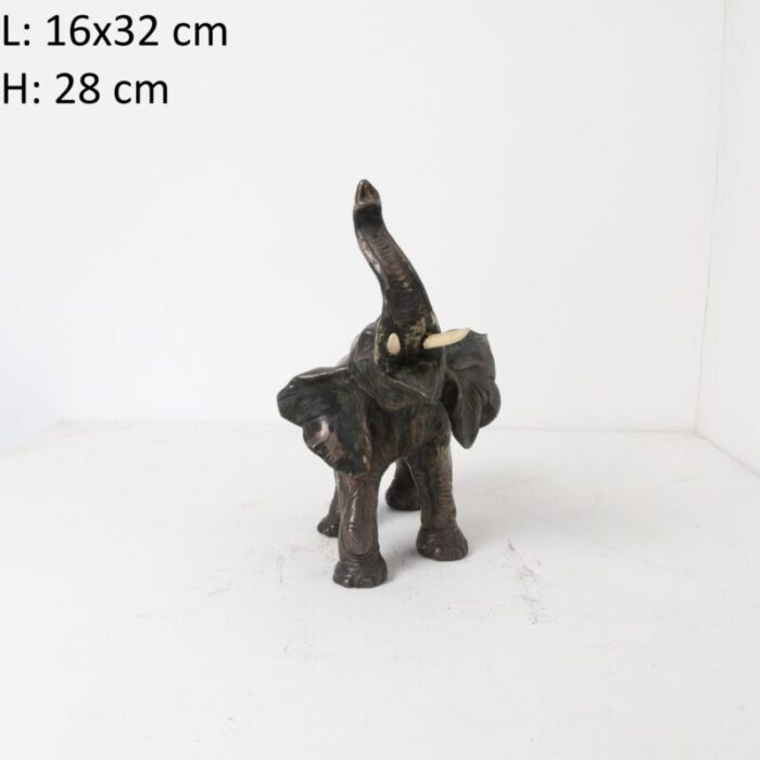 terracotta elephants in silver copper set of 3 26