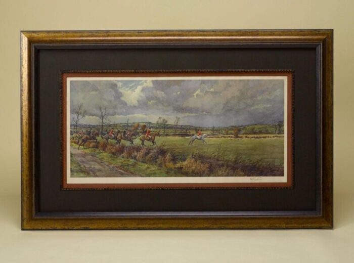 the bicester and warden hill fox hunting print signed by frank algernon stewart circa 1935 1348