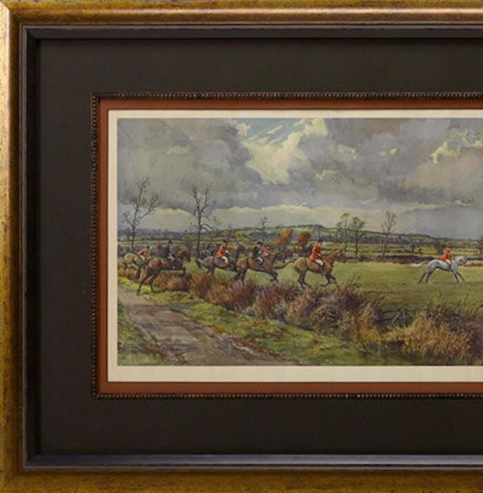 the bicester and warden hill fox hunting print signed by frank algernon stewart circa 1935 9766