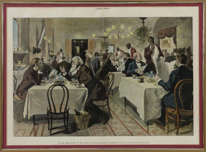 the restaurant of the house of representatives wood engraving by harpers weekly 1893 1599