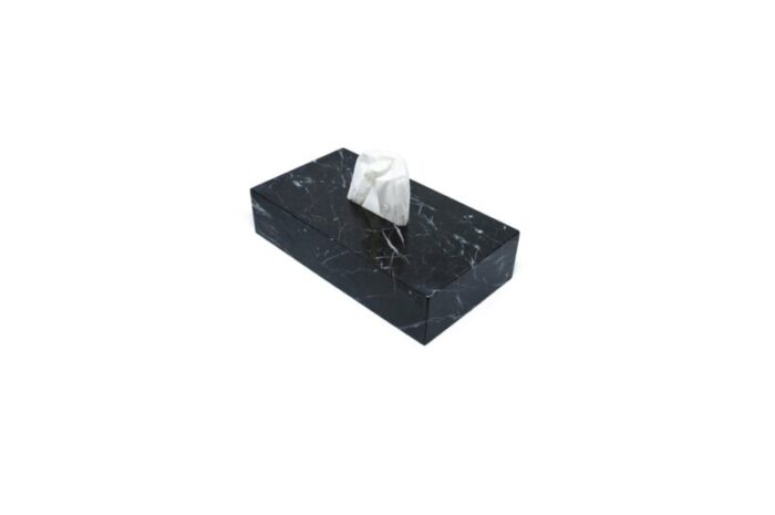 tissue box cover in black marble 6