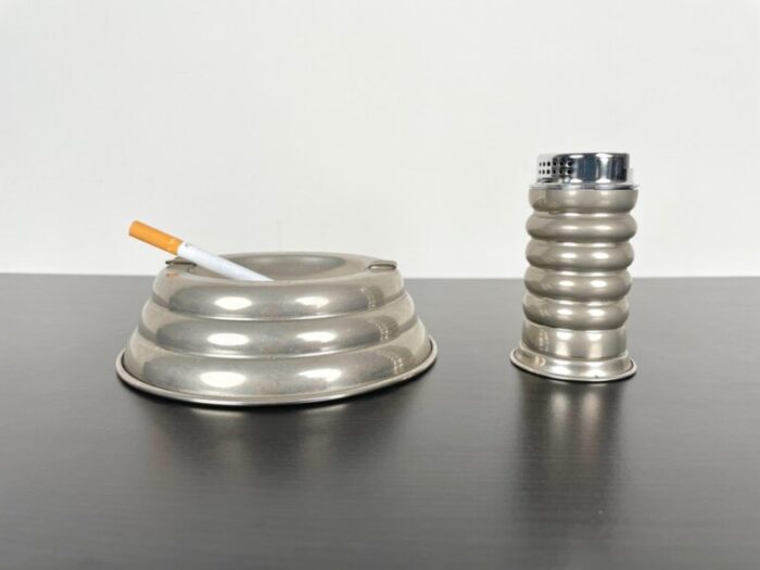 tobacco lighter ashtray table set by pierre cardin paris 1970s set of 2 5