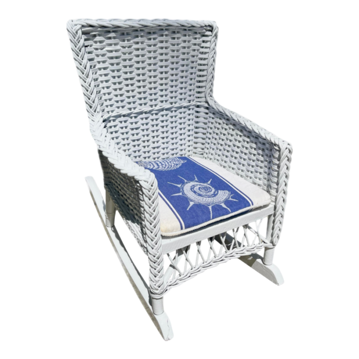 traditional childrens white wicker rocking chair 4064