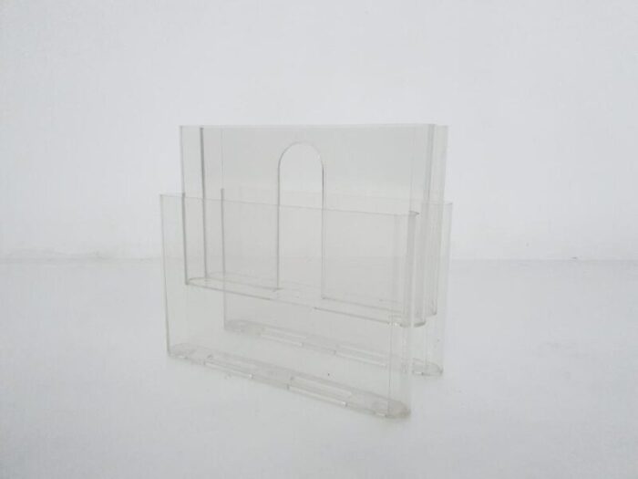 transparent magazine stand attributed to giotto stoppino for kartell italy 1960s 1469