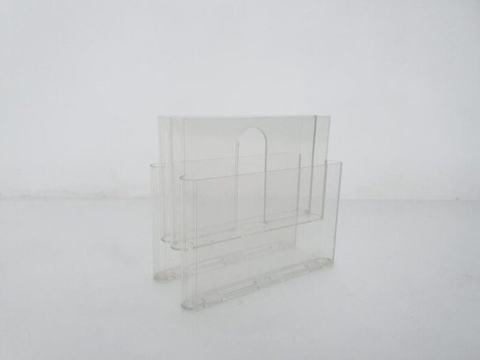 transparent magazine stand attributed to giotto stoppino for kartell italy 1960s 5605