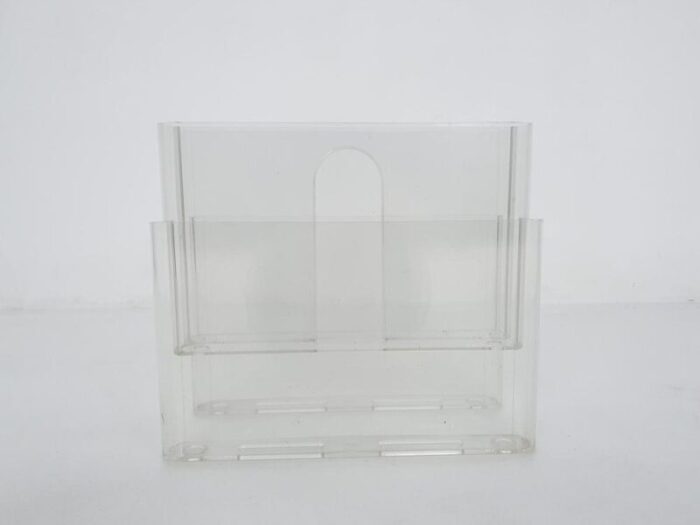 transparent magazine stand attributed to giotto stoppino for kartell italy 1960s 5935