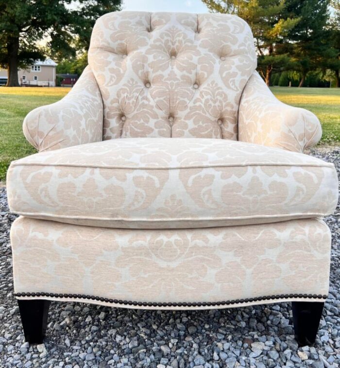 tufted back taylor king club chairs a pair 8065