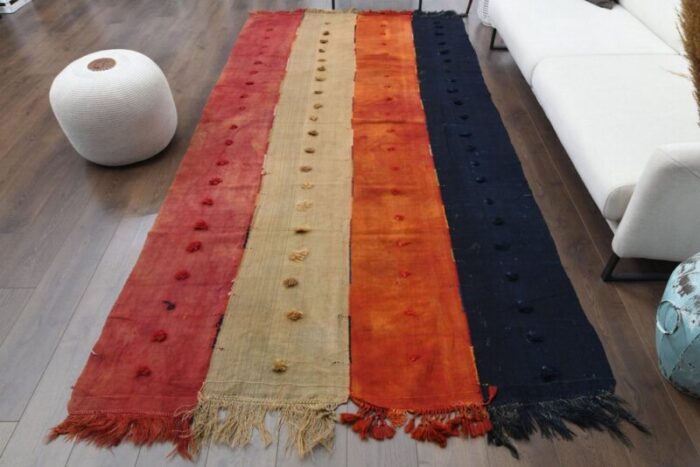 turkish handmade wool kilim area rug in orange sivas 1