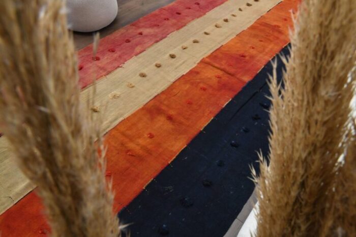 turkish handmade wool kilim area rug in orange sivas 2