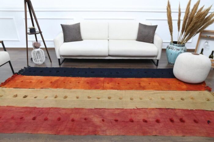 turkish handmade wool kilim area rug in orange sivas 5