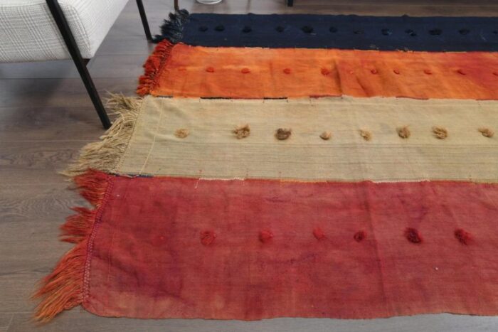 turkish handmade wool kilim area rug in orange sivas 6