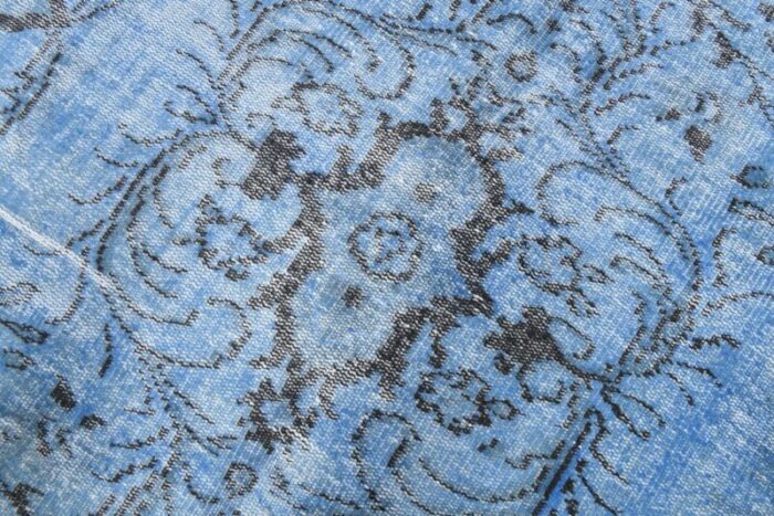 turkish vintage faded blue wool area rug 6