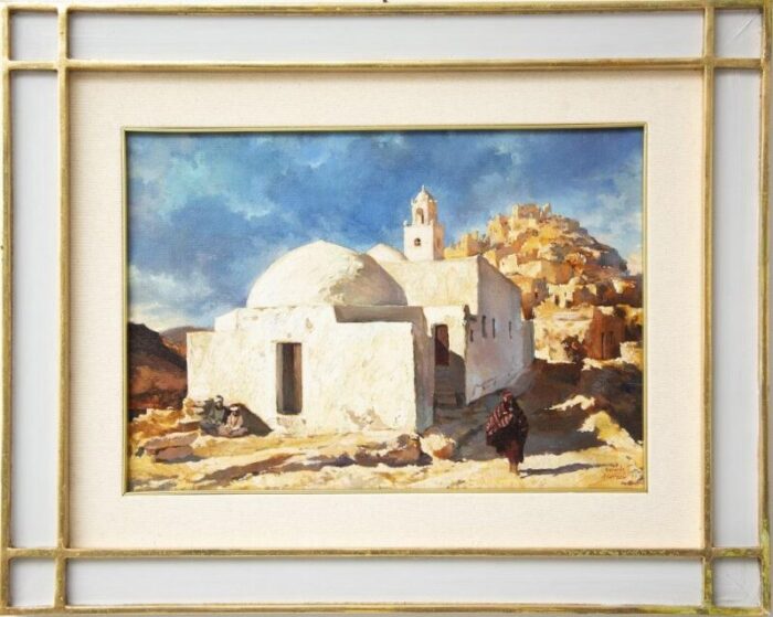 unknown tunisian landscape oil painting 1994 1