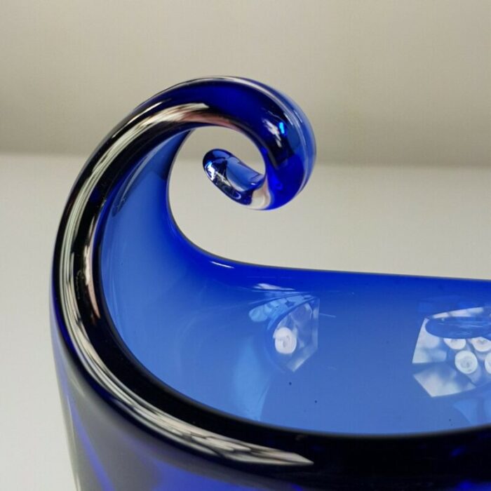 vase in blue venecian sommerso glass by flavio poli 1960s 9