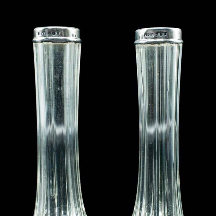 victorian breakfast stem vases in silver england 1890s set of 2 6