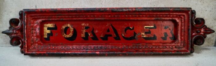 victorian horse stable name plate in cast iron 1