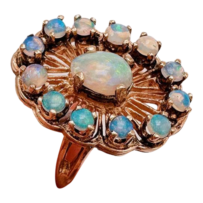 vintage 14kt opal cocktail ring 2754