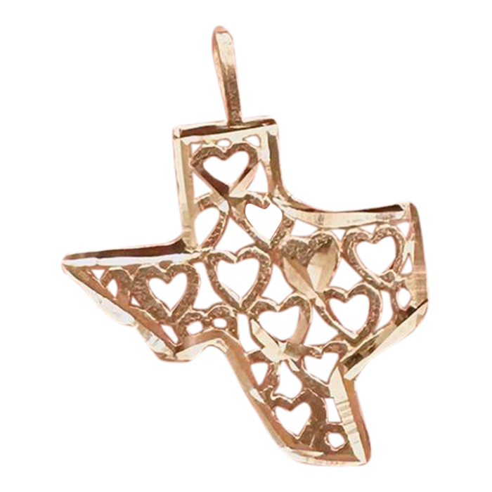 vintage 14kt texas heart charm 7417