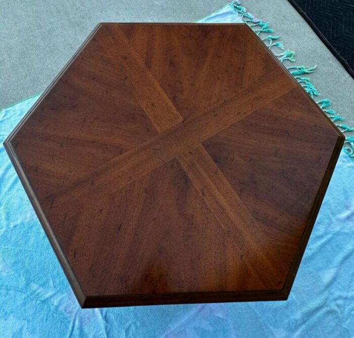 vintage 1900s drexel heritage hexagon shaped side end table 5257