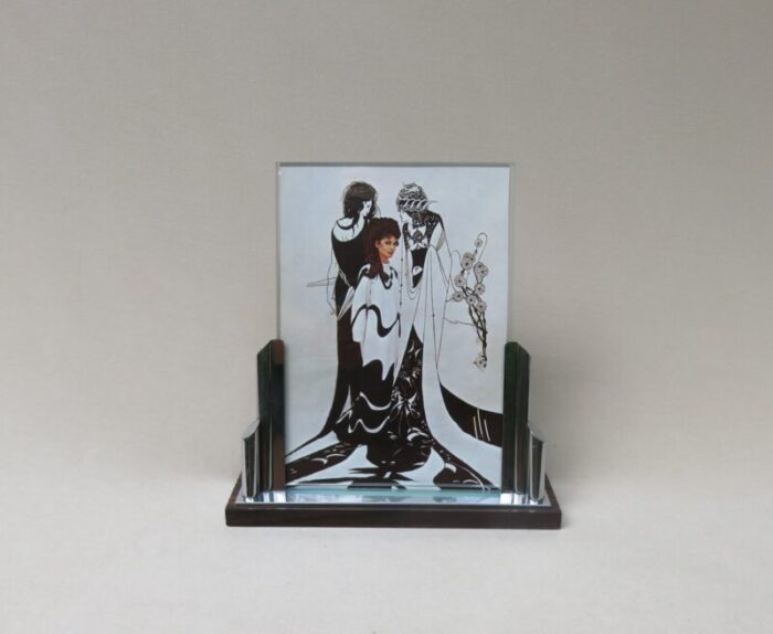 vintage art deco rosewood and chrome picture frame 1