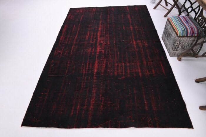 vintage black red rug 1