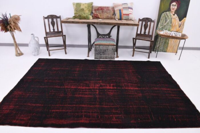 vintage black red rug 17