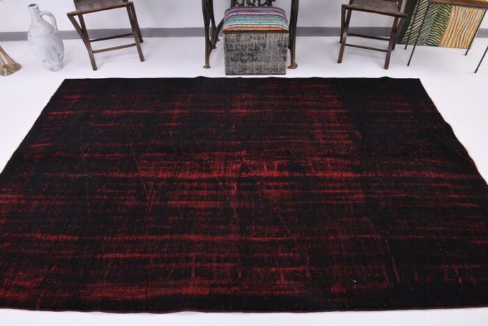 vintage black red rug 5