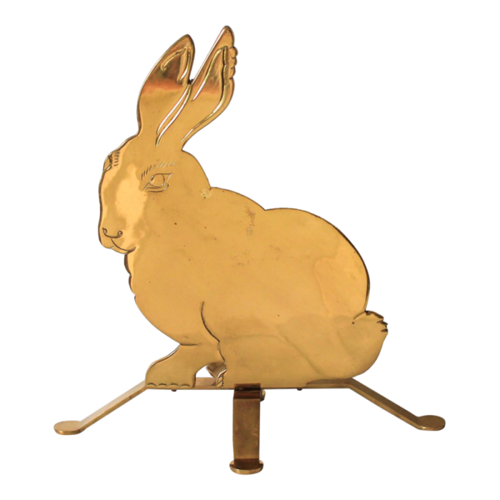 vintage brass bunny rabbit candle holder 0626