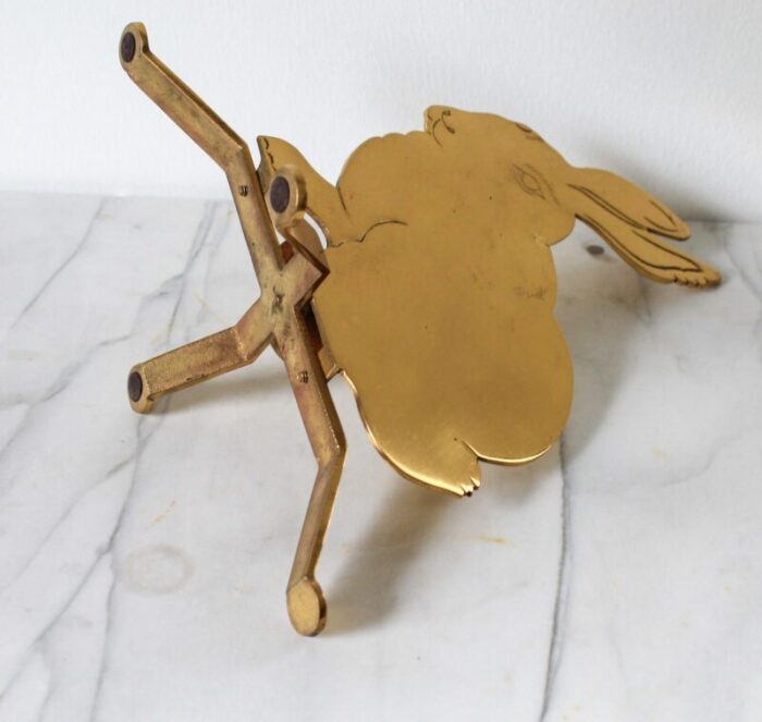 vintage brass bunny rabbit candle holder 7952