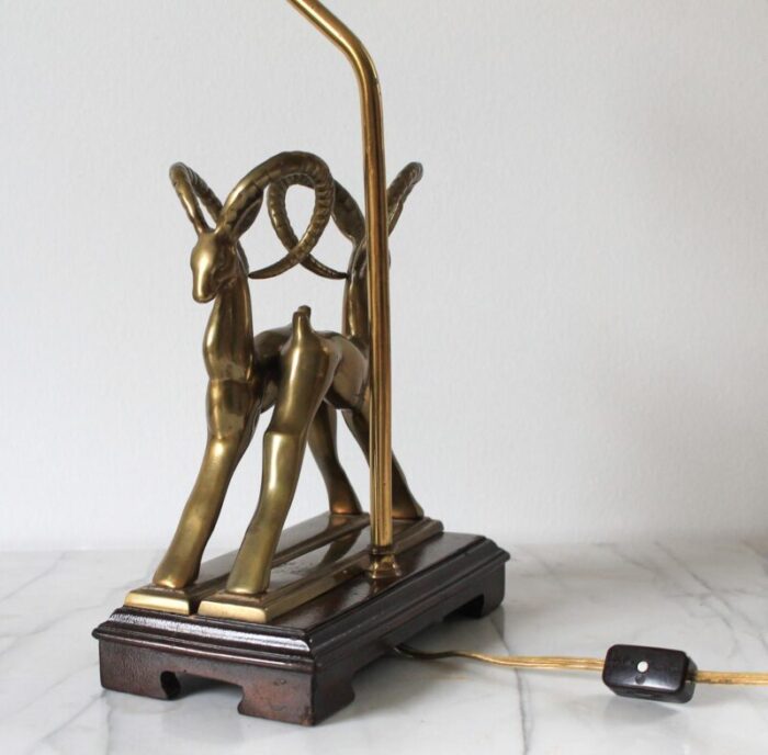 vintage brass ibex table lamp 6246