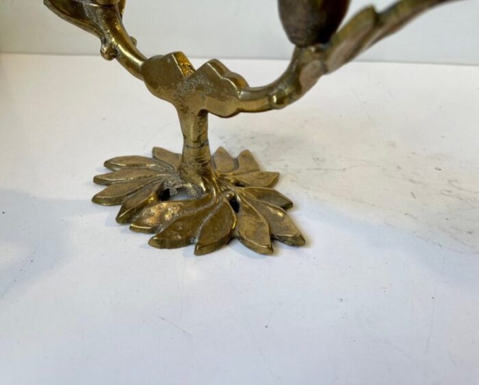 vintage brass italian leaf candleholder 1970s 5