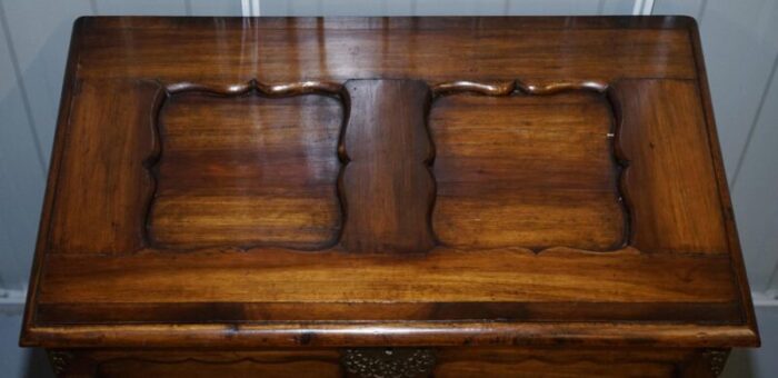 vintage carved hardwood trunk or chest with drawer and claw ball legs 6