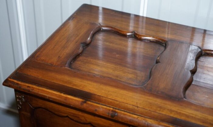 vintage carved hardwood trunk or chest with drawer and claw ball legs 7