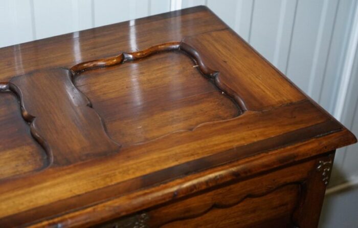 vintage carved hardwood trunk or chest with drawer and claw ball legs 8